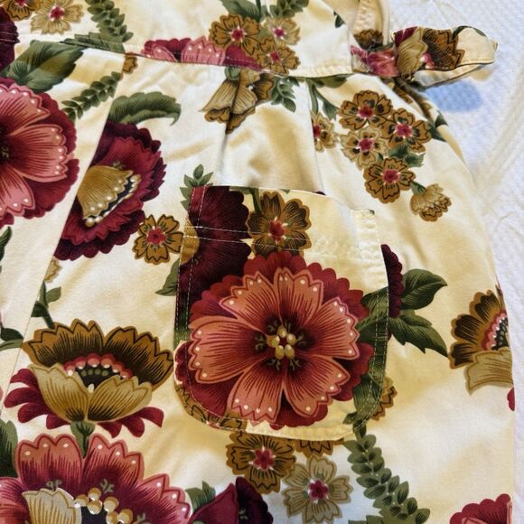 Vintage 90s Floral Bubble Overalls Made in USA 100% Cotton Cottagecore M/L - Picture 12 of 16